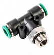 GARWIN Фитинг цанговый Т-тройник М1/4" 10 мм, с уплотнением, пластм. корпус