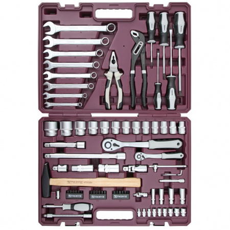 Thorvik Набор инструмента универсальный 1/4", 1/2"DR, 77 предметов, в кейсе