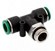 GARWIN Фитинг цанговый Т-тройник М3/8" 10 мм, с уплотнением, пластм. корпус