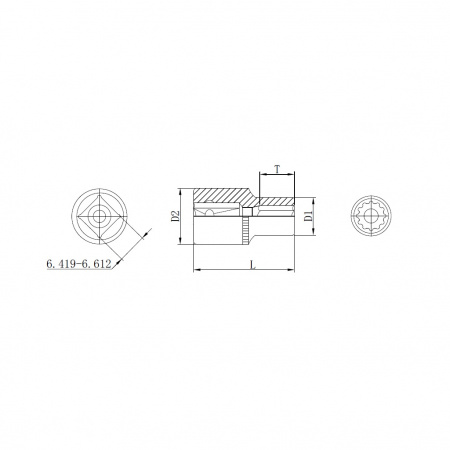 Thorvik Головка торцевая 12-гранная 1/2"DR, 18 мм