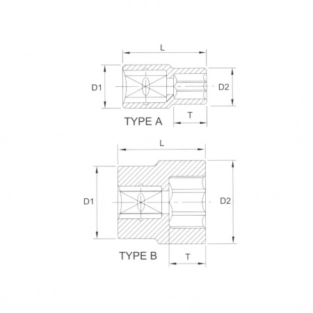 Licota Головка торцевая 6-гранная 3/8", 22 мм, длина 30 мм