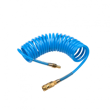 GARWIN PRO Шланг полиуретан (PU) 10*6, витой, 5 м, синий, БРС в комплекте