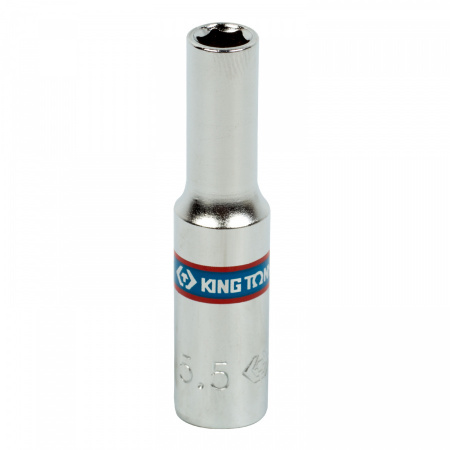 KING TONY Головка торцевая глубокая шестигранная 1/4", 5,5 мм