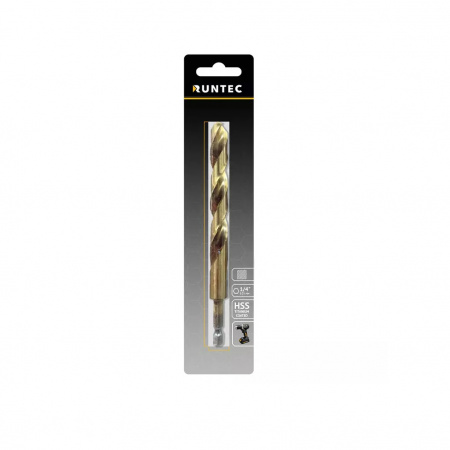 RUNTEC Сверло по металлу HSS-TiN 10 x 133 мм 1/4" HEX - E (6.35 мм)
