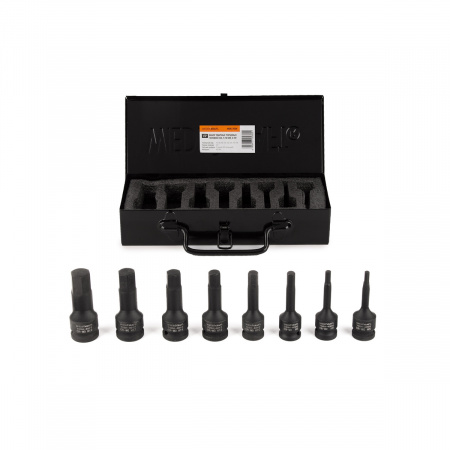 WiederKraft Набор ударных головок 1/2″ HEX (H5-H19) в кейсе