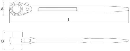 Licota Ключ трещотка проходная 12 гр. 41x46 мм