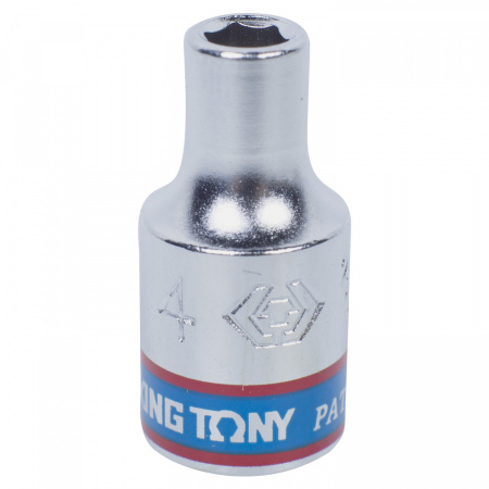 KING TONY Головка торцевая стандартная шестигранная 1/4", 4 мм