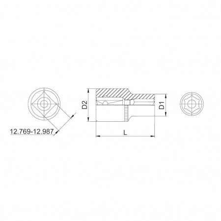 Thorvik Головка торцевая 1/2"DR, 20 мм