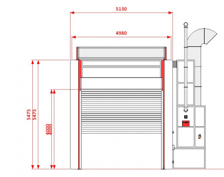 KraftWell KRW2455-TRMG Покрасочная камера 24 х 5 х 4,9 м., 120 000 м3/ч