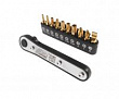 JTC Набор бит 1/4" SL6, PH1-2, TORX, Т10Н-Т40Н с ключом трещоткой 11 предметов 
