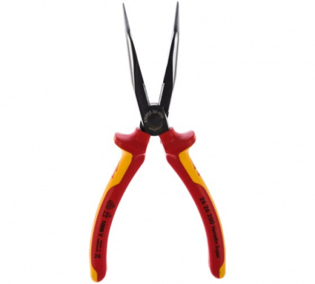 Knipex Длинногубцы с режущими кромками VDE, губки 40°, 200 мм, хром, 2-комп диэлектрические ручки