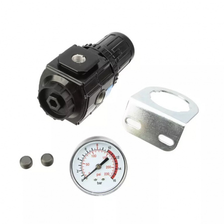 GARWIN INDUSTRIAL Регулятор давления 1/4" (5 микрон), с кронштейном, усиленный - макс. давление 16 б