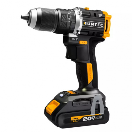RUNTEC PRO Дрель-шуруповерт ударная аккумуляторная 13 мм 20 В 60 Нм 2000 об/мин 28800 уд/мин 2*2 Ач