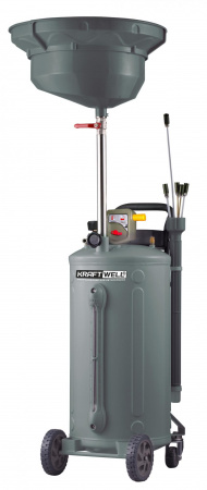 KraftWell KRW1832.80 Установка для слива и откачки масла/антифриза с круглой подъемной ванной, мобил