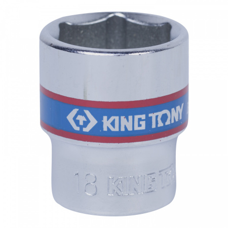 KING TONY Головка торцевая стандартная шестигранная 3/8", 18 мм