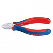 Knipex Бокорезы электромеханика, пружина, без фаски, 125 мм, фосфатированные, 2-комп ручки