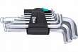 WERA 950/9 PKS Hex-Plus 3 Набор Г-образных ключей, хром, с шаром, 9 пр., 1.5/2/2.5/3/4/5/6/8/10 мм