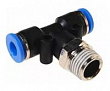 GARWIN PRO Фитинг цанговый Т-тройник М3/8" 12 мм, с уплотнением, пластм. корпус