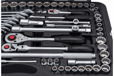 FORCE Набор инструмента 1/4"&3/8"&1/2" Surface  головки 4-32 мм, E4-E20, 142 пр