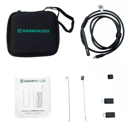 GARWIN PRO Видеоэндоскоп IOS/Android совместимый, гибкий зонд 1 м, двойная камера 8 мм