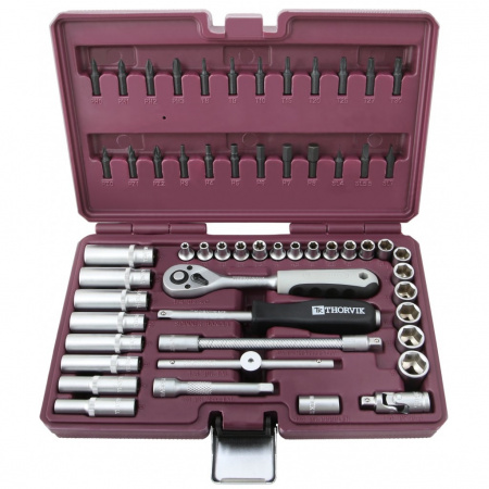 Thorvik Набор инструмента 1/4"DR, 57 предметов, в кейсе
