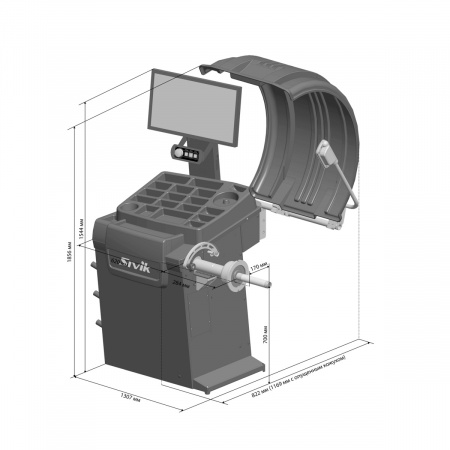 SIVIK Балансировочный станок GALAXY PLUS СБМП-60/3D Л Серый RAL7016