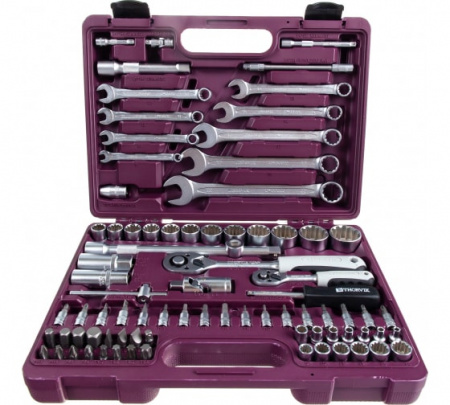 Thorvik Набор инструмента универсальный 1/4", 1/2"DR с головками торцевыми MultiProf, 82 предмета