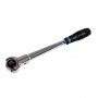 KING TONY Трещотка 1/2", 300 мм, 72 зубца, дисковый механизм, поворотная голова с кнопкой