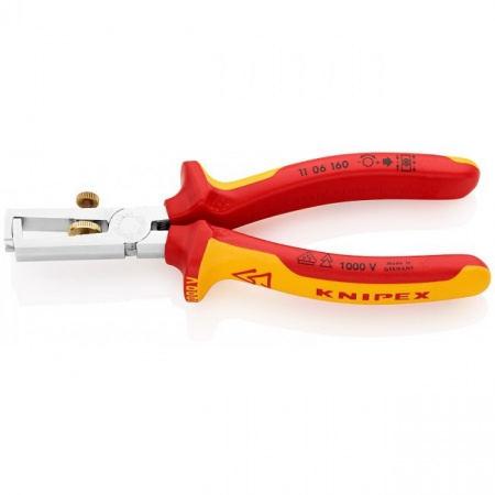 Knipex Стриппер VDE, d5 мм (10 мм²), длина 160 мм, пружина, хром, 2-комп диэлектрические ручки